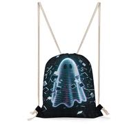 JTKBNVM Glitch Ghost Drawstring Backpack Lightweight Sackpack Sport Gym Bag Cinch Sack for Basketball Yoga Beach
