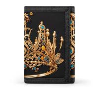JTKBNVM Gold Queen Bee Crown Trifold Wallet Trifold Wallets for Men Women Slim Wallet Mens Wallet Trifold Front Pocket Wallet | Versatile Wallets with 8 Credit Card Holder, style, One Size