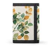 JTKBNVM Golden Green Plant Branches Trifold Wallet Trifold Wallets for Men Women Slim Wallet Mens Wallet Trifold Front Pocket Wallet | Versatile Wallets with 8 Credit Card Holder, style, One Size