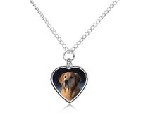 JTKBNVM Golden Retriever Pet Cremation Jewelry for Ashes Waterproof Urn Necklace with Filling Kit Heart Pendant Ash Necklace Memorial Keepsake Jewelry Custom Sympathy Gift for Dog Cat Human Ashes