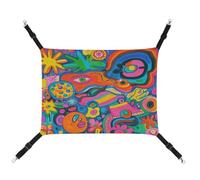 JTKBNVM Graffiti Art Hippie Style Cat Hammock Pet Hammock Ferret Hammock Cat Hammock for Large Cats Hamster Hammock Soft Hanging Bed Cat Hammock Hanging Cat Hammock Bed