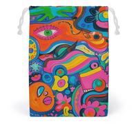 JTKBNVM Graffiti Art Hippie Style Muslin Bags Cotton Drawstring Bags Drawstring Gift Bags Canvas Christmas Bags Cloth Gift Bags Drawstring Pouch Jewelry Pouches Drawstring Bags 1 Pc, Style, 1 Count