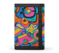 JTKBNVM Graffiti Art Hippie Style Trifold Wallet Trifold Wallets for Men Women Slim Wallet Mens Wallet Trifold Front Pocket Wallet | Versatile Wallets with 8 Credit Card Holder, style, One Size