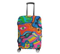 JTKBNVM Graffiti Art Luggage Covers Tsa Approved Suitcase Cover Elastic Washable Luggage Sleeve Carry on Cover Protector Anti-Scratch Suitcase Protector Fits 19-30 Inch Case, white, Small