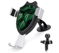 JTKBNVM Green Long Leaves Car Phone Mount 3-in-1 Universal Air Vent/Dashboard/Windshield Holder with 360° Rotatable Cell Phone Stand Head Quick One Touch Release for 4.0-6.0 Inch Smartphones