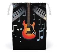 JTKBNVM Guitar Piano Pattern Muslin Bags Cotton Drawstring Bags Drawstring Gift Bags Canvas Christmas Bags Cloth Gift Bags Drawstring Pouch Jewelry Pouches Drawstring Bags 1 Pc, Style, 1 Count (Pack