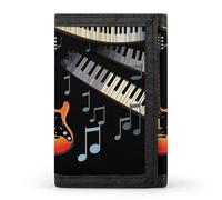 JTKBNVM Guitar Piano Pattern Trifold Wallet Trifold Wallets for Men Women Slim Wallet Mens Wallet Trifold Front Pocket Wallet | Versatile Wallets with 8 Credit Card Holder, style, One Size