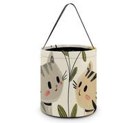 JTKBNVM Halloween Candy Bucket Treat Tote Bags with Handles Reusable Draw Two Cats Goody Bucket for Holiday Birthday Party Favor Supplies Collapsible Snack Goodie Basket Bags Gift Bag Decor
