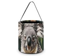 JTKBNVM Halloween Candy Bucket Treat Tote Bags with Handles Reusable The Lovely Koala Goody Bucket for Holiday Birthday Party Favor Supplies Collapsible Snack Goodie Basket Bags Gift Bag Decor