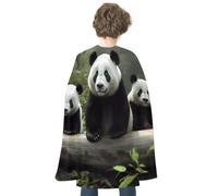 JTKBNVM Halloween Cute Panda Cloak Adults Reversible Blue & Red Medieval Cape for Cosplay Party Costume Dress Up