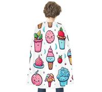 JTKBNVM Halloween Doodle Ice Cream Cloak Adults Reversible Blue & Red Medieval Cape for Cosplay Party Costume Dress Up