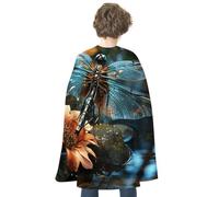 JTKBNVM Halloween Dragonfly Flying On The Pond Cloak Adults Reversible Blue & Red Medieval Cape for Cosplay Party Costume Dress Up