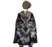JTKBNVM Halloween Feathers And Owl Cloak Adults Reversible Blue & Red Medieval Cape for Cosplay Party Costume Dress Up