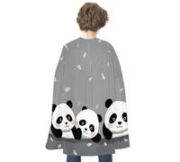 JTKBNVM Halloween Funny Panda Cloak Adults Reversible Blue & Red Medieval Cape for Cosplay Party Costume Dress Up