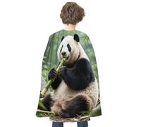 JTKBNVM Halloween Giant Panda Cloak Adults Reversible Blue & Red Medieval Cape for Cosplay Party Costume Dress Up