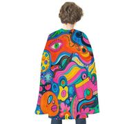 JTKBNVM Halloween Graffiti Art Cloak Adults Reversible Blue & Red Medieval Cape for Cosplay Party Costume Dress Up