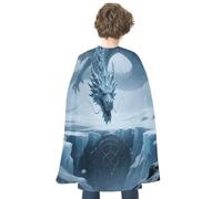 JTKBNVM Halloween Ice Dragon Cloak Adults Reversible Blue & Red Medieval Cape for Cosplay Party Costume Dress Up