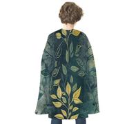 JTKBNVM Halloween Light Green Leaves Cloak Adults Reversible Blue & Red Medieval Cape for Cosplay Party Costume Dress Up