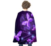 JTKBNVM Halloween Lovely Purple Cloak Adults Reversible Blue & Red Medieval Cape for Cosplay Party Costume Dress Up