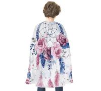 JTKBNVM Halloween Peach Dream Catcher Cloak Adults Reversible Blue & Red Medieval Cape for Cosplay Party Costume Dress Up