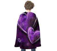JTKBNVM Halloween Purple Hearts Cloak Adults Reversible Blue & Red Medieval Cape for Cosplay Party Costume Dress Up