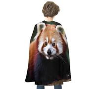 JTKBNVM Halloween Red Panda Cloak Adults Reversible Blue & Red Medieval Cape for Cosplay Party Costume Dress Up