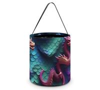 JTKBNVM Halloween Tote Treat Bag for Women Men 3D Magical Dragon Scales Halloween Candy Bags Reusable Snack Bags Candy Bucket, Style, One Size