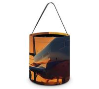 JTKBNVM Halloween Tote Treat Bag for Women Men Airplane at Sunset Halloween Candy Bags Reusable Snack Bags Candy Bucket, Style, One Size