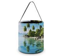 JTKBNVM Halloween Tote Treat Bag for Women Men Beautiful Island in The Sea Halloween Candy Bags Reusable Snack Bags Candy Bucket, Style, One Size