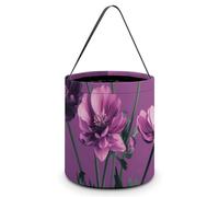 JTKBNVM Halloween Tote Treat Bag for Women Men Beautiful Purple Flowers Halloween Candy Bags Reusable Snack Bags Candy Bucket, Style, One Size