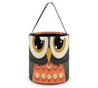JTKBNVM Halloween Tote Treat Bag for Women Men Cartoon Owl on Orange Background Halloween Candy Bags Reusable Snack Bags Candy Bucket, Style, One Size
