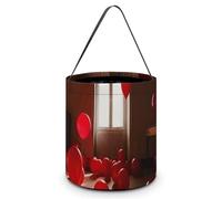 JTKBNVM Halloween Tote Treat Bag for Women Men Red Balloons in The Room Halloween Candy Bags Reusable Snack Bags Candy Bucket, Style, One Size