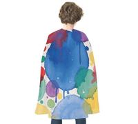 JTKBNVM Halloween Watercolor Color Point Cloak Adults Reversible Blue & Red Medieval Cape for Cosplay Party Costume Dress Up