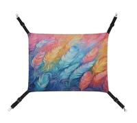 JTKBNVM Hand Drawn Feathers Cat Hammock Pet Hammock Ferret Hammock Cat Hammock for Large Cats Hamster Hammock Soft Hanging Bed Cat Hammock Hanging Cat Hammock Bed