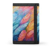 JTKBNVM Hand Drawn Feathers Trifold Wallet Trifold Wallets for Men Women Slim Wallet Mens Wallet Trifold Front Pocket Wallet | Versatile Wallets with 8 Credit Card Holder, style, One Size