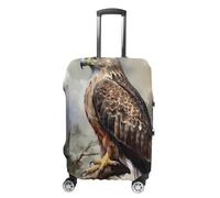 JTKBNVM Hawk Sitting In The Tree Luggage Covers Tsa Approved Suitcase Cover Elastic Washable Luggage Sleeve Carry on Cover Protector Anti-Scratch Suitcase Protector Fits 19-30 Inch Case, white, XL