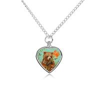 JTKBNVM Kinkajou Tulip Pet Cremation Jewelry for Ashes Waterproof Urn Necklace with Filling Kit Heart Pendant Ash Necklace Memorial Keepsake Jewelry Custom Sympathy Gift for Dog Cat Human Ashes