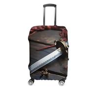 JTKBNVM Knife on The Floor Luggage Covers Tsa Approved Suitcase Cover Elastic Washable Luggage Sleeve Carry on Cover Protector Anti-Scratch Suitcase Protector Fits 19-30 Inch Case, white, Small