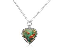 JTKBNVM Koi Lotus Pool Pet Cremation Jewelry for Ashes Waterproof Urn Necklace with Filling Kit Heart Pendant Ash Necklace Memorial Keepsake Jewelry Custom Sympathy Gift for Dog Cat Human Ashes