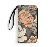 JTKBNVM Leather Wallet for Work A Hand Drawn Painting Women Wallet Large Capacity Zip Wallet Phone Holder Clutch Travel Purse Wristlet Credit Card Holder, style, 7.8 x 4.1 x 1 inches