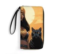 JTKBNVM Leather Wallet for Work An Ancient Princess Women Wallet Large Capacity Zip Wallet Phone Holder Clutch Travel Purse Wristlet Credit Card Holder, style, 7.8 x 4.1 x 1 inches