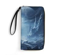 JTKBNVM Leather Wallet for Work Beautiful Scenery Images Women Wallet Large Capacity Zip Wallet Phone Holder Clutch Travel Purse Wristlet Credit Card Holder, style, 7.8 x 4.1 x 1 inches