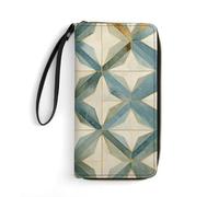 JTKBNVM Leather Wallet for Work Blue And Gold Women Wallet Large Capacity Zip Wallet Phone Holder Clutch Travel Purse Wristlet Credit Card Holder, style, 7.8 x 4.1 x 1 inches