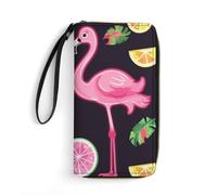 JTKBNVM Leather Wallet for Work Pineapple Banana Flamingo Women Wallet Large Capacity Zip Wallet Phone Holder Clutch Travel Purse Wristlet Credit Card Holder, style, 7.8 x 4.1 x 1 inches