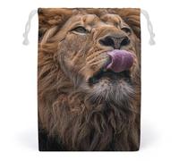 JTKBNVM Lion Sticks Out Tongue Muslin Bags Cotton Drawstring Bags Drawstring Gift Bags Canvas Christmas Bags Cloth Gift Bags Drawstring Pouch Jewelry Pouches Drawstring Bags 1 Pc, Style, 1 Count (Pack