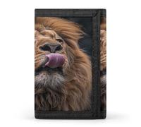 JTKBNVM Lion Sticks Out Tongue Trifold Wallet Trifold Wallets for Men Women Slim Wallet Mens Wallet Trifold Front Pocket Wallet | Versatile Wallets with 8 Credit Card Holder, style, One Size