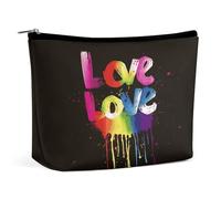 JTKBNVM Love Is Love Makeup Bag for Women Waterproof Cosmetic Bag Portable Travel Toiletry Bag Storage Bag Large Makeup Pouch Handheld Makeup Bag for Work, style, One Size