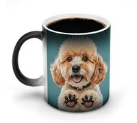 JTKBNVM Lover Dog Paws Color Changing Coffee Mug 11oz Magic Ceramic Cup with Heat Sensitive Design Novelty Black to White Transformation Mug for Halloween Christmas Gifts Women Men