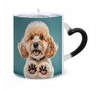 JTKBNVM Lover Dog Paws Color Changing Coffee Mug 11oz Magic Ceramic Cup with Heat Sensitive Design Novelty Black to White Transformation Mug for Halloween Christmas Gifts Women Men
