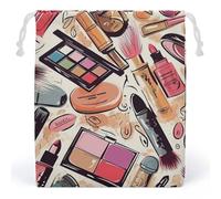 JTKBNVM Makeup Theme Pattern Muslin Bags Cotton Drawstring Bags Drawstring Gift Bags Canvas Christmas Bags Cloth Gift Bags Drawstring Pouch Jewelry Pouches Drawstring Bags 1 Pc